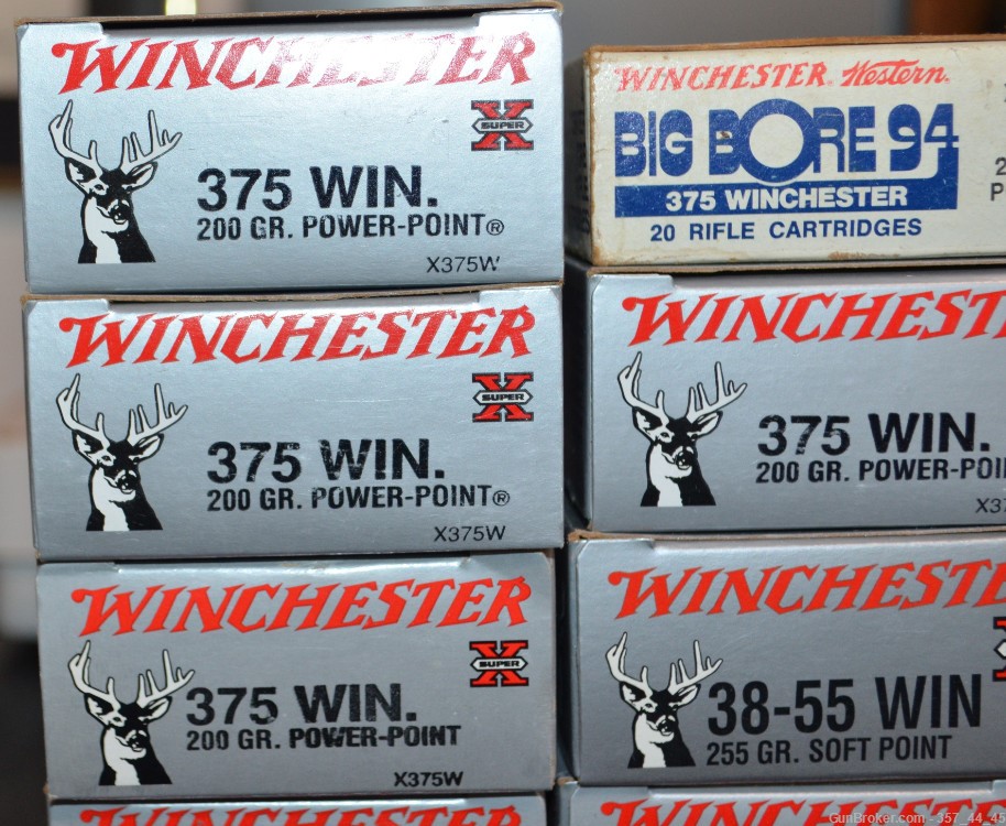 9 Full Boxes 375 Win 200 Grain Power Point Ammo 38-55 Winchester 255 gr-img-4
