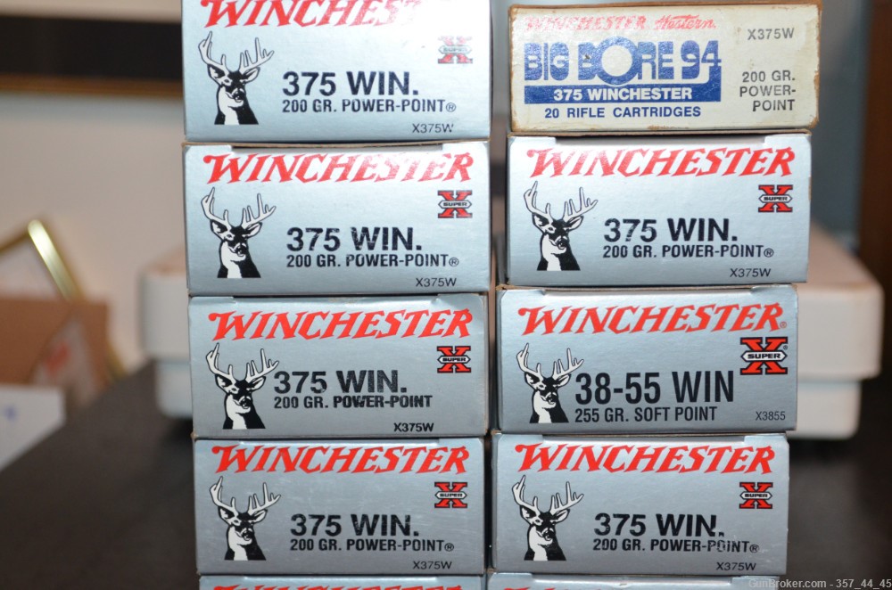 9 Full Boxes 375 Win 200 Grain Power Point Ammo 38-55 Winchester 255 gr-img-1