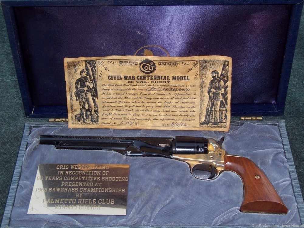 Colt 1860 Replica Civil War Centennial 22 Short Single Shot Vintage of 1961-img-0