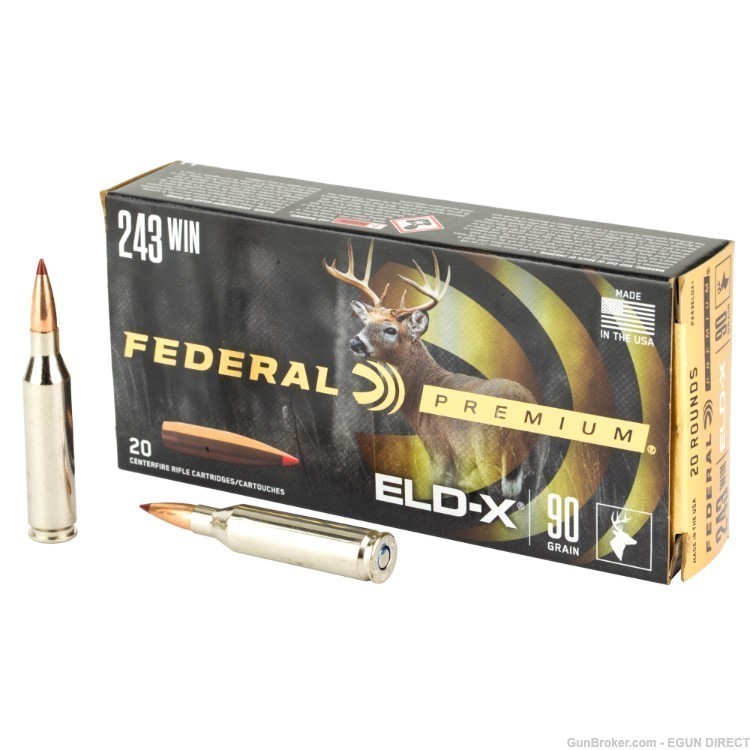 Federal P243eldx1 Eld-X Premium 243 WIN 90 GR Extremely LOW Drag-Expanding-img-0