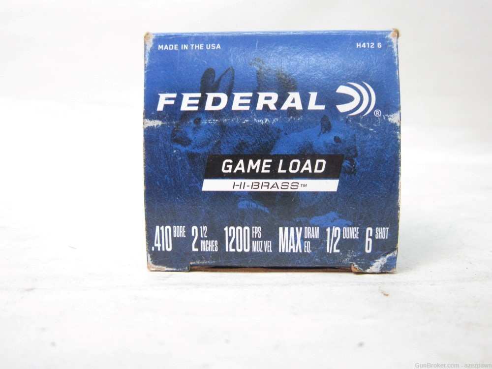 Federal Hi-Brass Game Load .410 2 1/2 Inch Shotgun Shells, #6 Shot, 24 Each-img-1