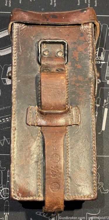 RARE PRE-WW2 MP38 /MP40 LEATHER HOLSTER RZM AND 1938 MARKS -img-3
