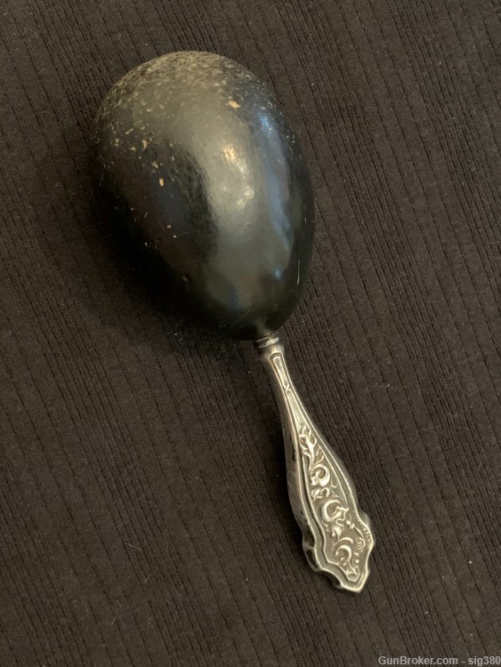 ANTIQUE VICTORIAN STERLING SILVER SEWING EGG SOCK DARNING TOOL-img-0