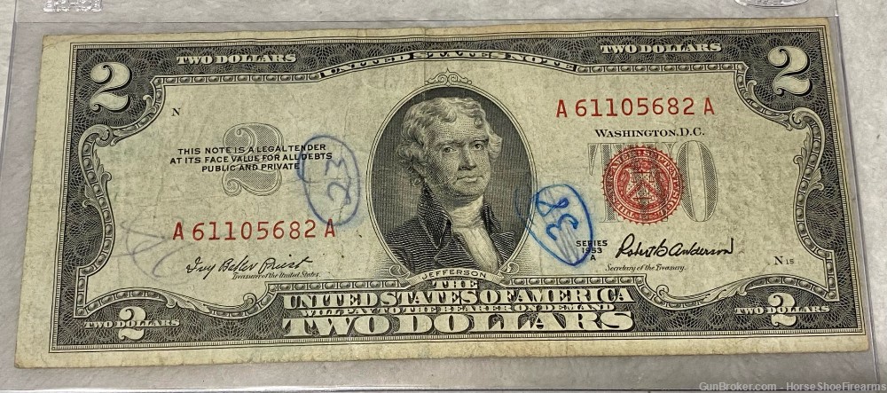 USA 2 Dollar Red Seal 1953A IBP / RBA #A61105682A-img-0