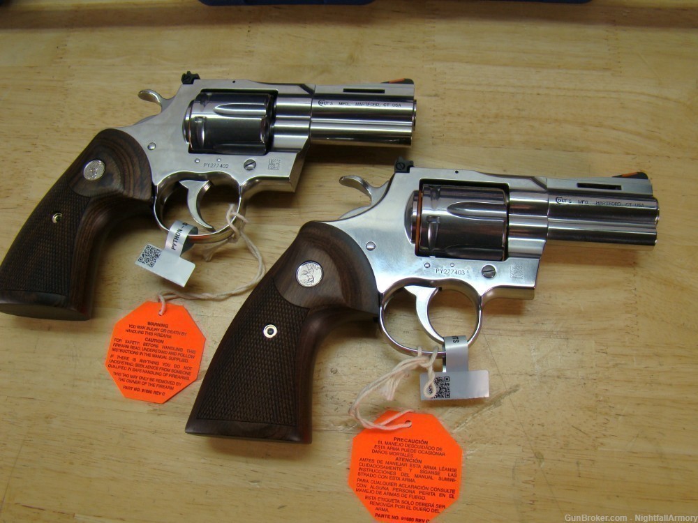 Pair of Colt Python .357 MAG Revolvers 3" SS Snake 357 Magnum Consec #'s !-img-7