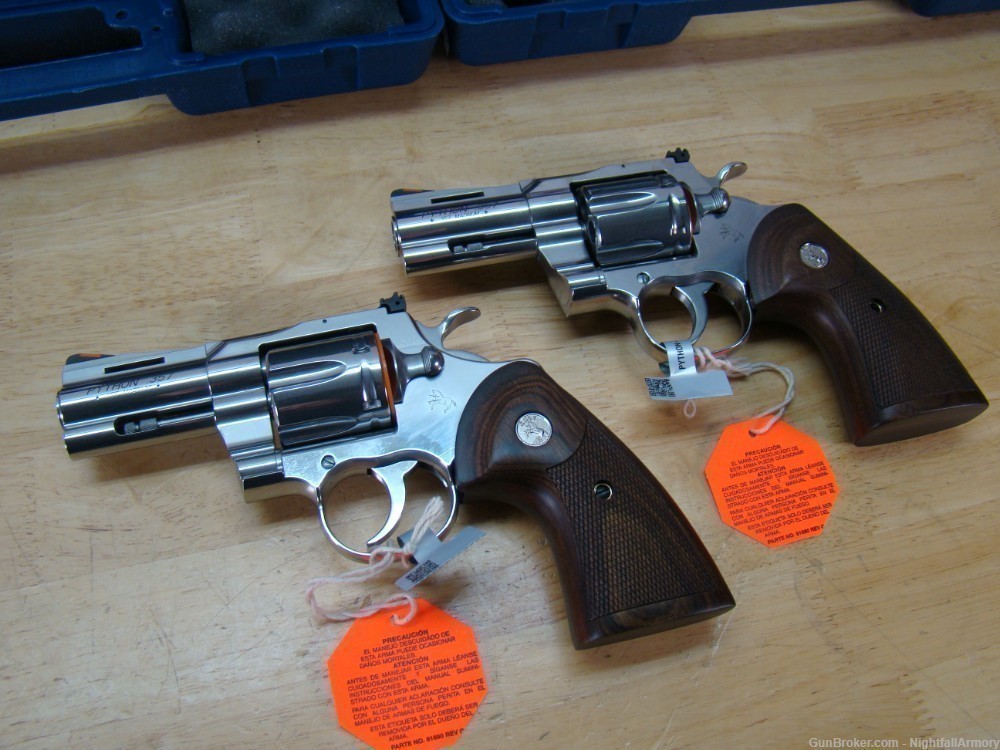 Pair of Colt Python .357 MAG Revolvers 3" SS Snake 357 Magnum Consec #'s !-img-12