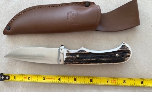 HUBERTUS COMPANION KNIFE, STAG HANDLE, ONE PIECE OF STEEL, MADE IN GERMANY-img-1