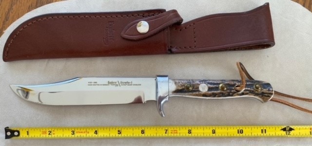 EXPLORER BOWIE KNIFE, STAG, HANDCRAFTED IN GERMANY-img-0