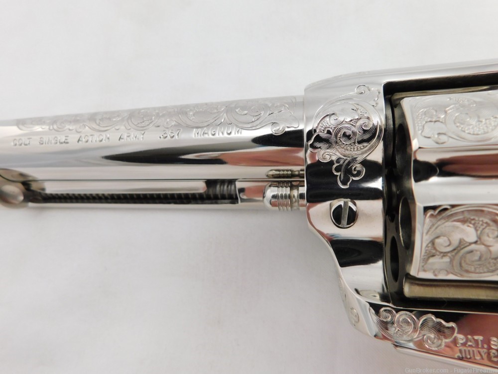 Colt SAA Factory Master Engraved 4 Consecutive Set 2nd Generation Nickel-img-27