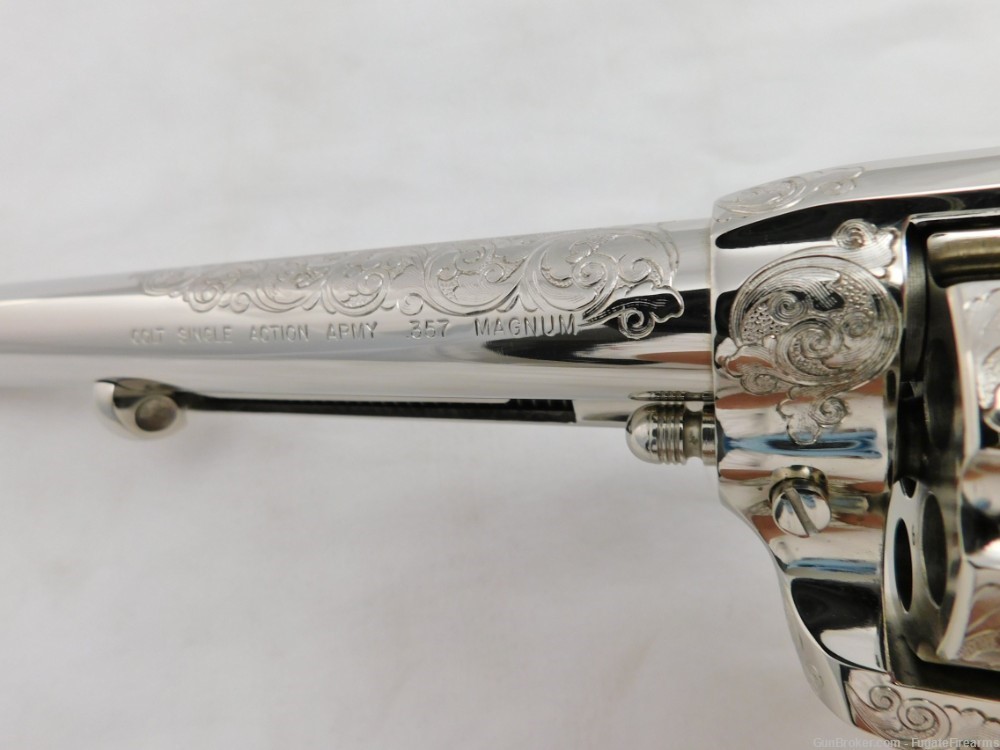 Colt SAA Factory Master Engraved 4 Consecutive Set 2nd Generation Nickel-img-14
