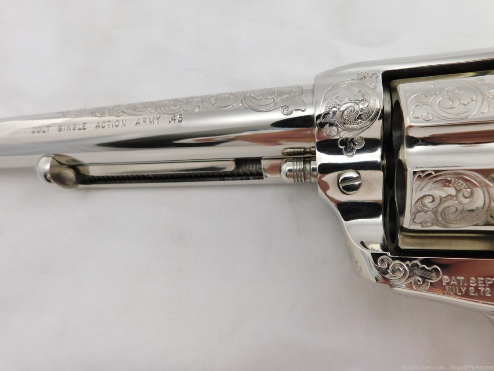 Colt SAA Factory Master Engraved 4 Consecutive Set 2nd Generation Nickel-img-41
