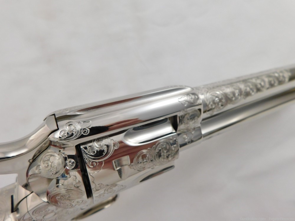Colt SAA Factory Master Engraved 4 Consecutive Set 2nd Generation Nickel-img-36