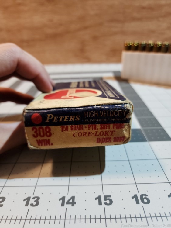 Vintage Peters .308 Winchester Full Box W/ Remington Core-Lokt-img-5