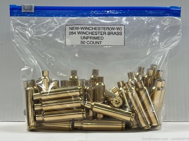 New! Winchester 284 Win. Brass Unprimed 50 Count-img-0