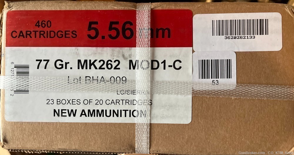 Black Hills MK262 Mod 1-C Sealed Can 77gr OTM -460 Rounds-img-1