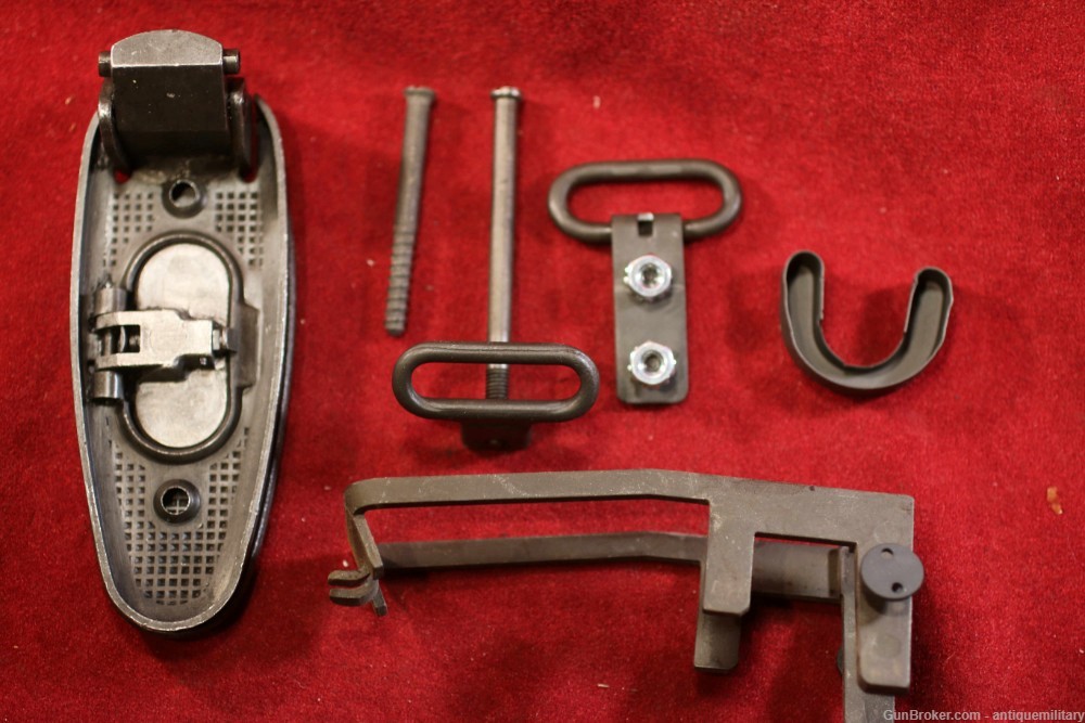 US M14 Metal Parts Set - Buttplate, Channel Guard, Sling Swivels, Etc.-img-1