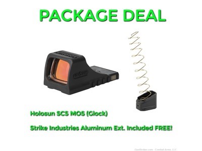 Package Deal - Holosun SCS MOS with Strike Ind. Metal Baseplate Ext.