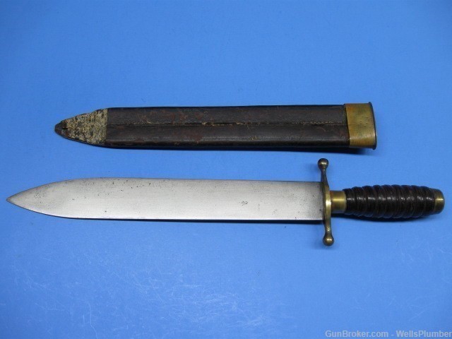 CIVIL WAR ERA COLLINS & CO KNIFE WITH ORIGINAL SCABBARD (RARE)-img-1