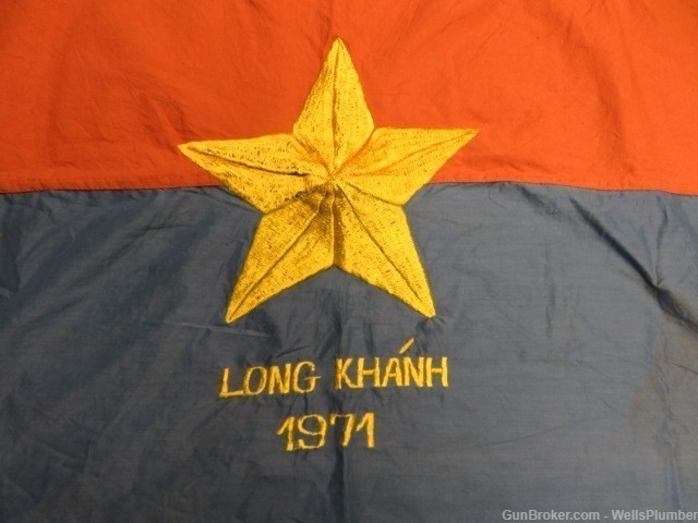 VIETNAM WAR VIETCONG VICTORY FLAG LONG KHANH 1971 NICE DISPLAY SIZE-img-1