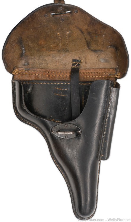 GERMAN WWII P38 HARDSHELL 1943 DATED LEATHER HOLSTER (EXCELLENT PLUS) -img-2