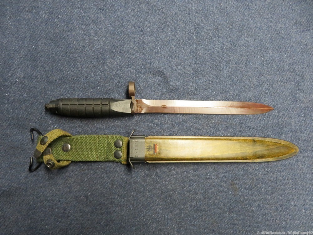 WEST GERMAN HK G3 LONG PATTERN BAYONET WITH SCABBARD (RARE)-img-1