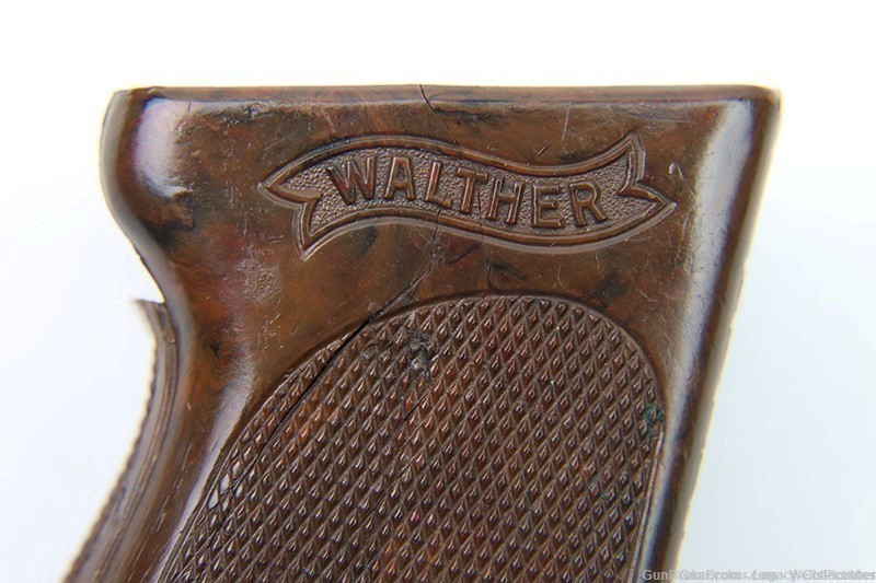 GERMAN WWII WALTHER PPK 7.65mm FACTORY ORIGINAL BAKELITE GRIPS WITH SCREW-img-1