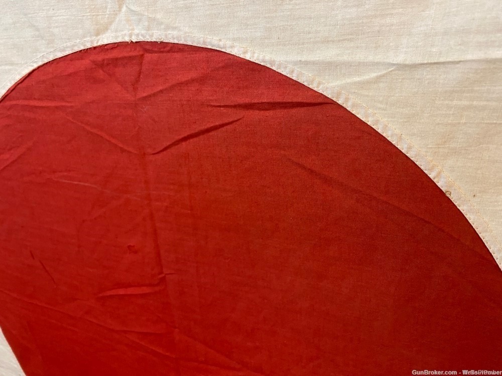 JAPANESE WWII LARGE MEATBALL HINOMARU FLAG WITH CORNER TIES 56" X 40" (RARE-img-1