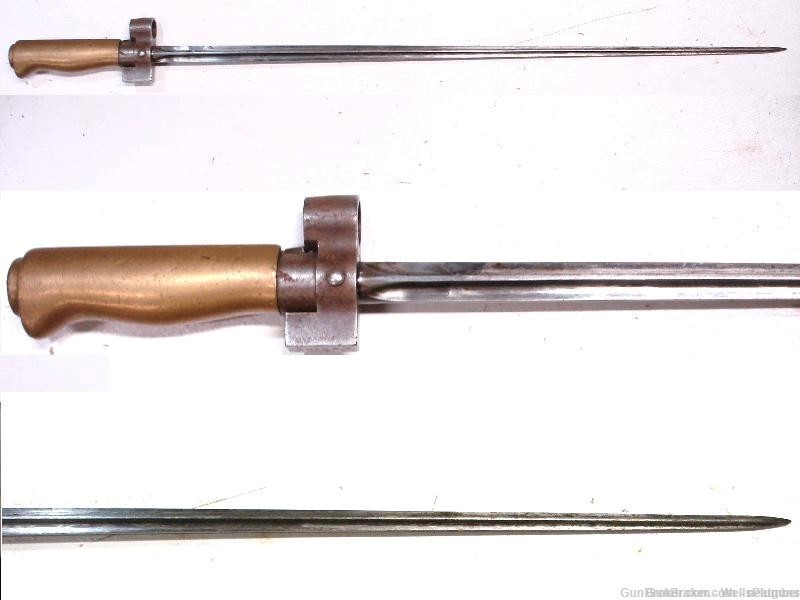 FRENCH MODEL 1886 LEBEL RIFLE BAYONET WITH ORIGINAL SCABBARD (VERY NICE)-img-2