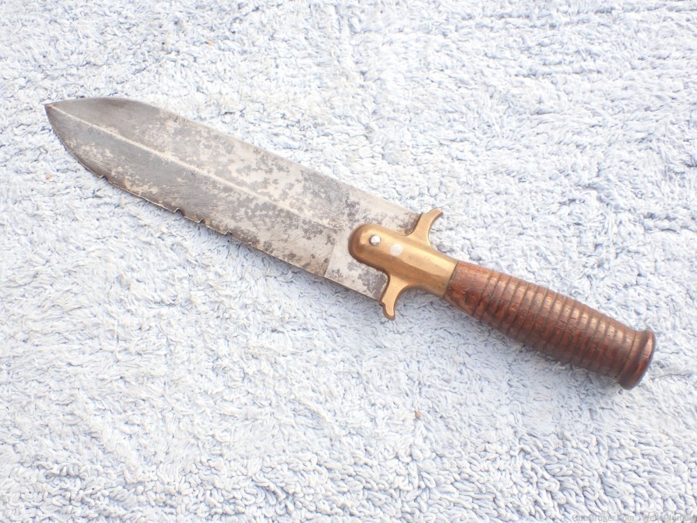 US SPRINGFIELD MODEL 1880 HUNTING KNIFE TYPE 2 BRASS GUARD-img-1