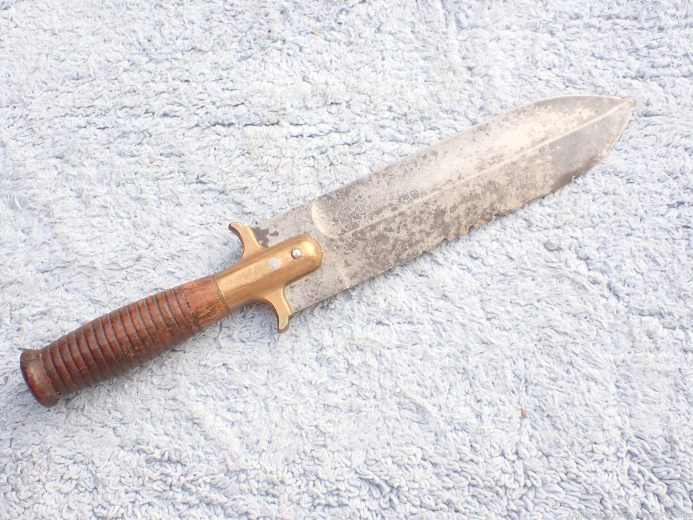 US SPRINGFIELD MODEL 1880 HUNTING KNIFE TYPE 2 BRASS GUARD-img-0