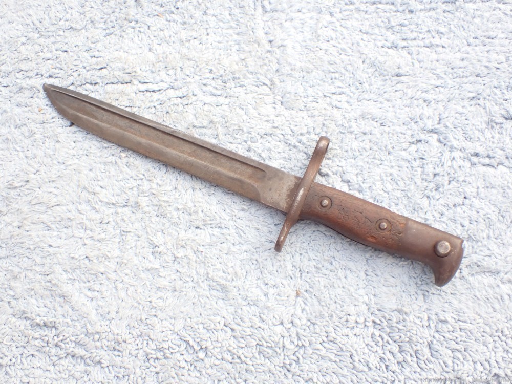US KRAG BAYONET CUT DOWN TO A FIGHTING KNIFE DATED 1902-img-1