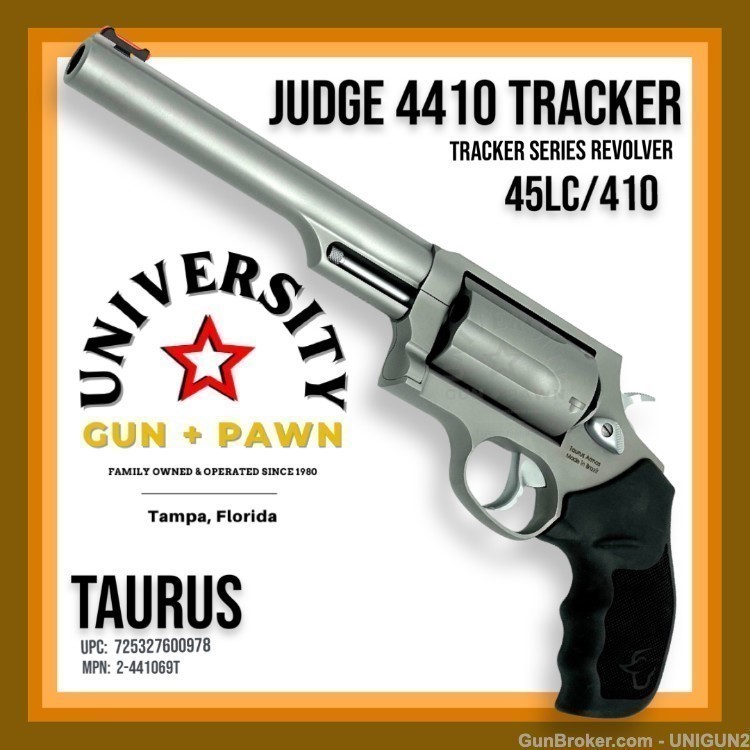TAURUS Judge 4110 Tracker 6" 45/410 SS 725327600978 2-441069T-img-0