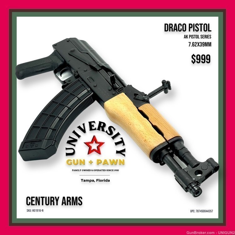 CENTURY ARMS Draco HH1916-N CUGIR DRACO Pistol HH1916N-img-0
