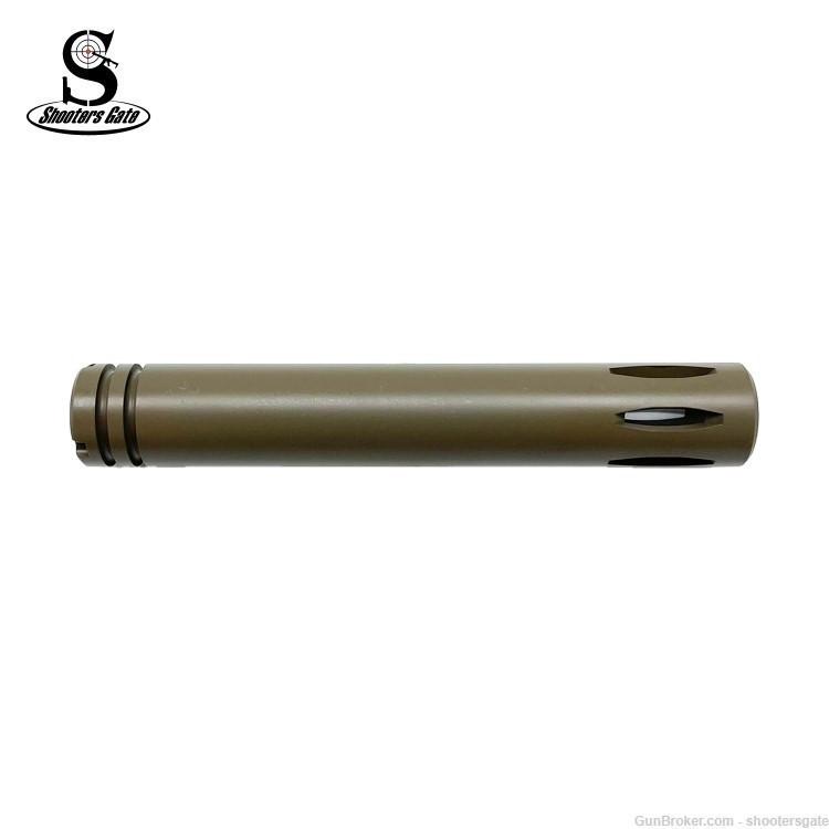 AK 47 14X1MM Left hand, barrel extender with ports, FDE shootersgate.-img-1