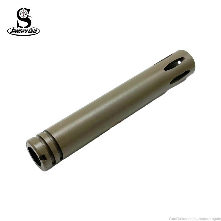 AK 47 14X1MM Left hand, barrel extender with ports, FDE shootersgate.-img-0