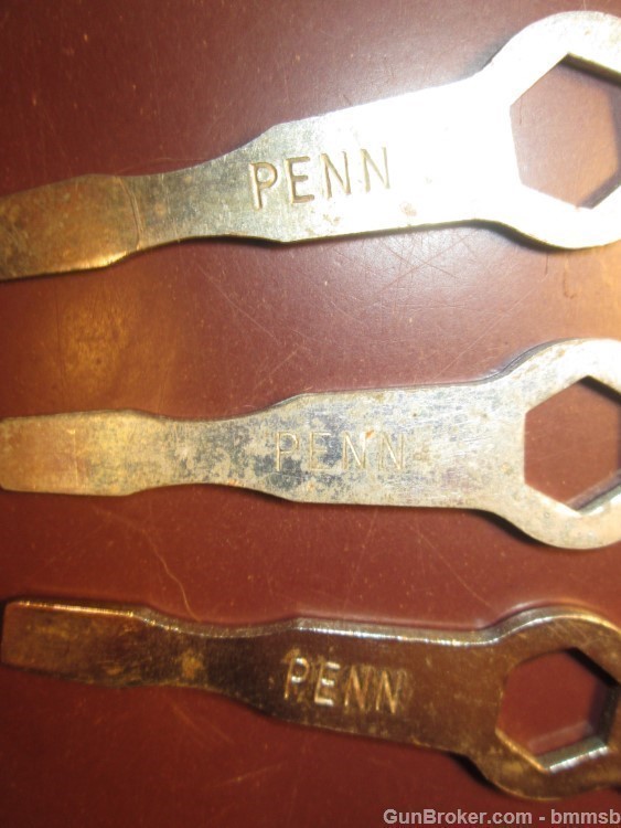 Three Vintage metal PENN Reel Wrenches, all Mkd-img-2