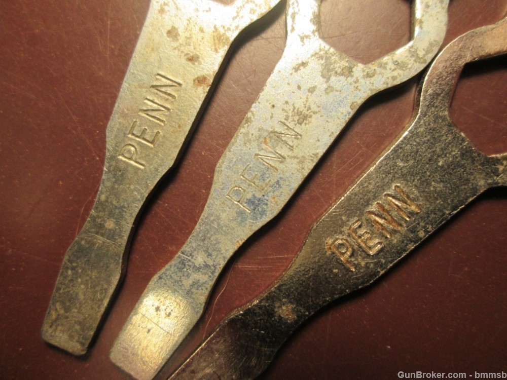 Three Vintage metal PENN Reel Wrenches, all Mkd-img-4