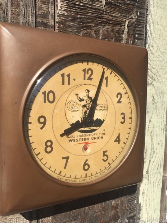 Colt Antique Western Union Naval Observatory Time Wall Clock-img-4