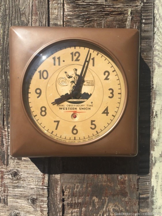 Colt Antique Western Union Naval Observatory Time Wall Clock-img-2