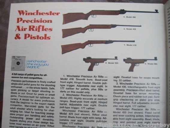 Winchester Air Rifles Pistol 1973 Catalog ORIGINAL-img-1