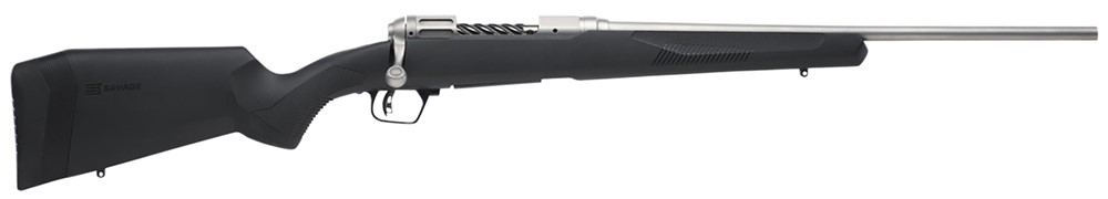 Savage 243 Win 4+1, 20 Barrel, Stainless, Black Synthetic Stock, Right Hand-img-0