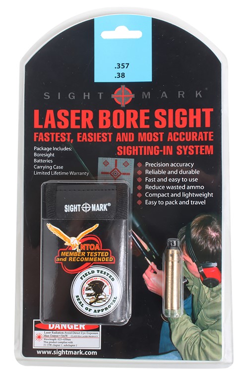 Sightmark Boresight, Red Laser for 38 Special/357 Mag, Brass, Includes Batt-img-0