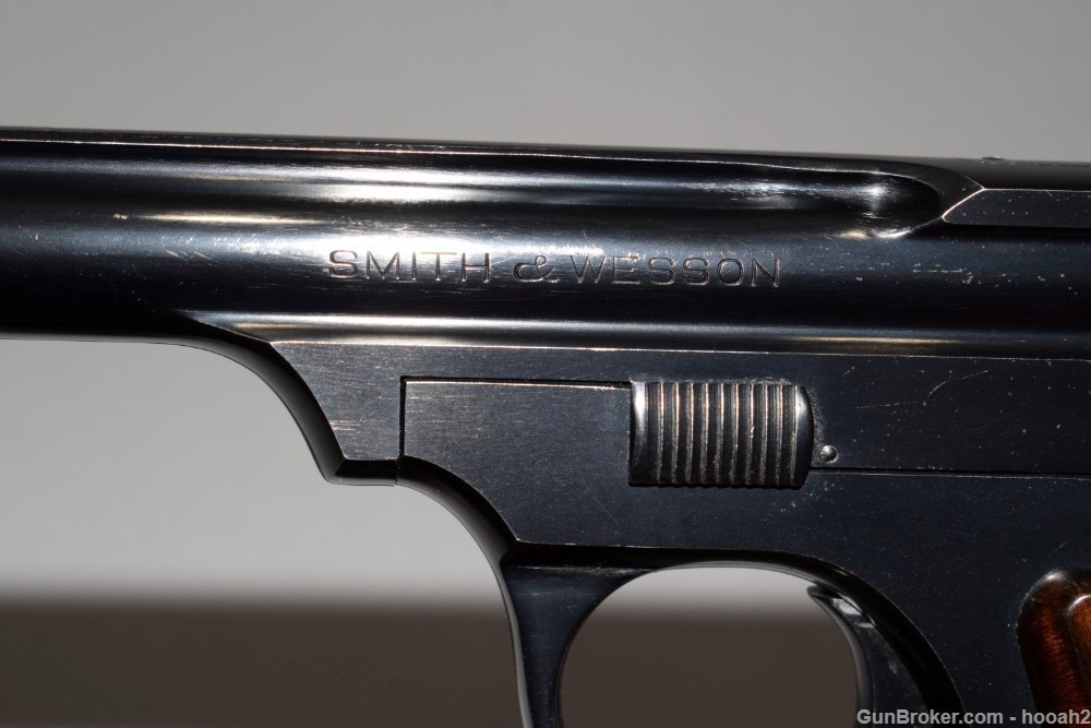 Exceptional Smith & Wesson 4th Model Straight Line Target Pistol 22LR W Tin-img-13