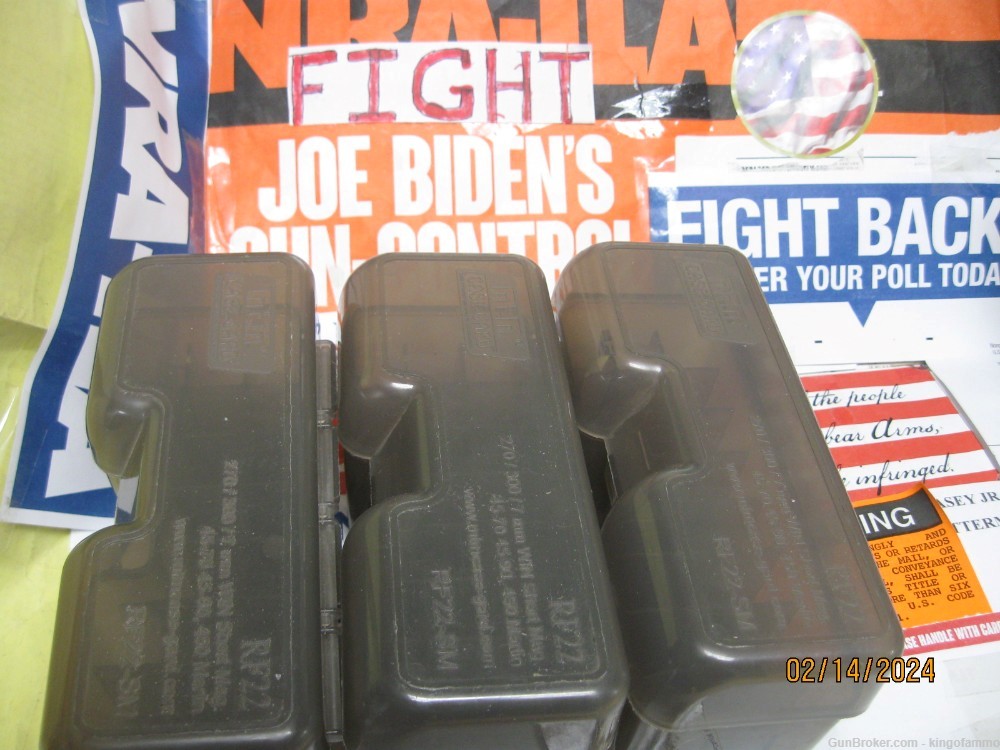 Three 22-Round MTM Flip-Top Ammo Boxes # RF22 for compact Magnums etc-img-0