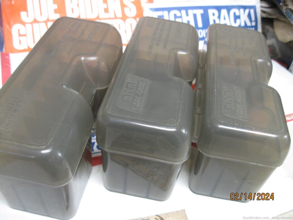 Three 22-Round MTM Flip-Top Ammo Boxes # RF22 for compact Magnums etc-img-4