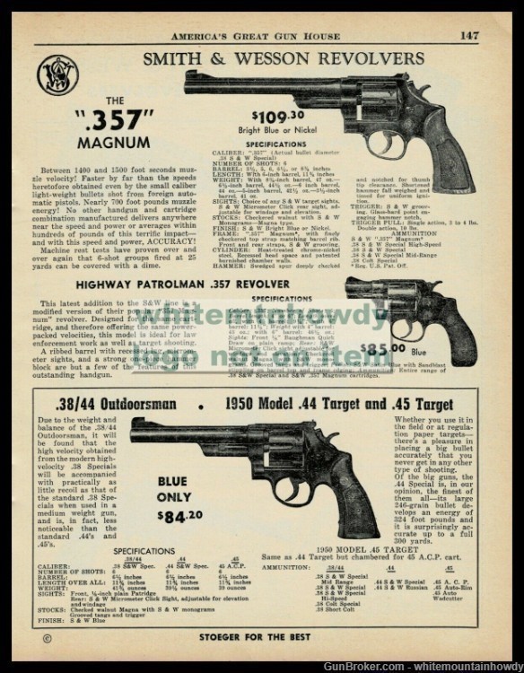 1955 SMITH & WESSON .357 Magnum Highway Patrolman Outdoorsman 1950 Revolver-img-0