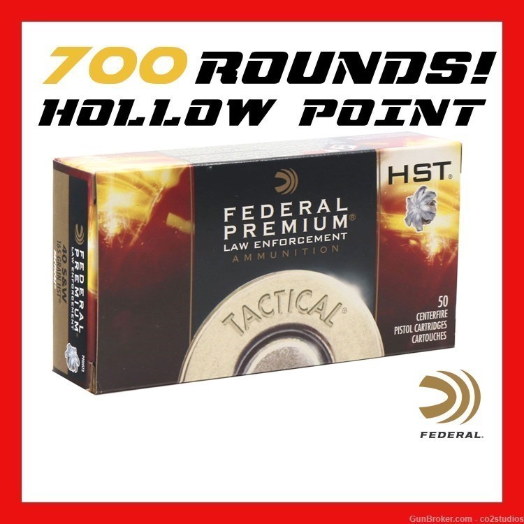 Federal Law Enforcement 40 S&W 165 Grain HST Jacketed Hollow Point - 700 Rd-img-0