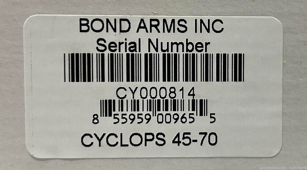 Bond Arms Cyclops Derringer 45-70 4.25" Barrel NO CC FEES-img-2