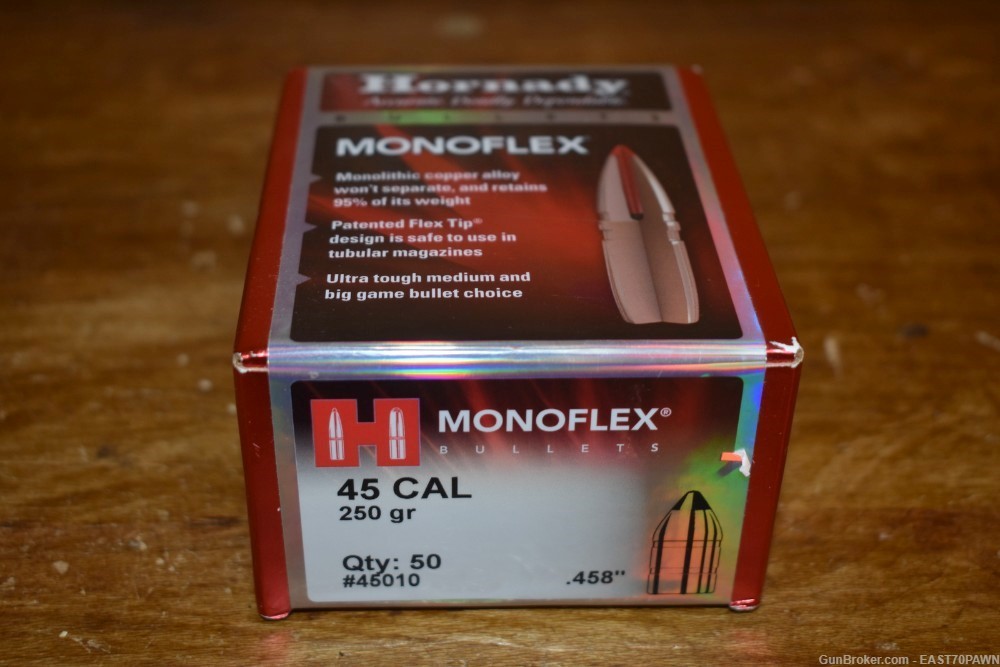 NEW Hornady 45010 Monoflex Reloading Bullets 45 CAL 250 GR 50CT-img-0