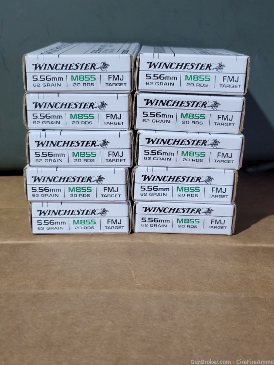 Winchester 5.56 Greentip M855 ammo (200 rounds) 223-img-2